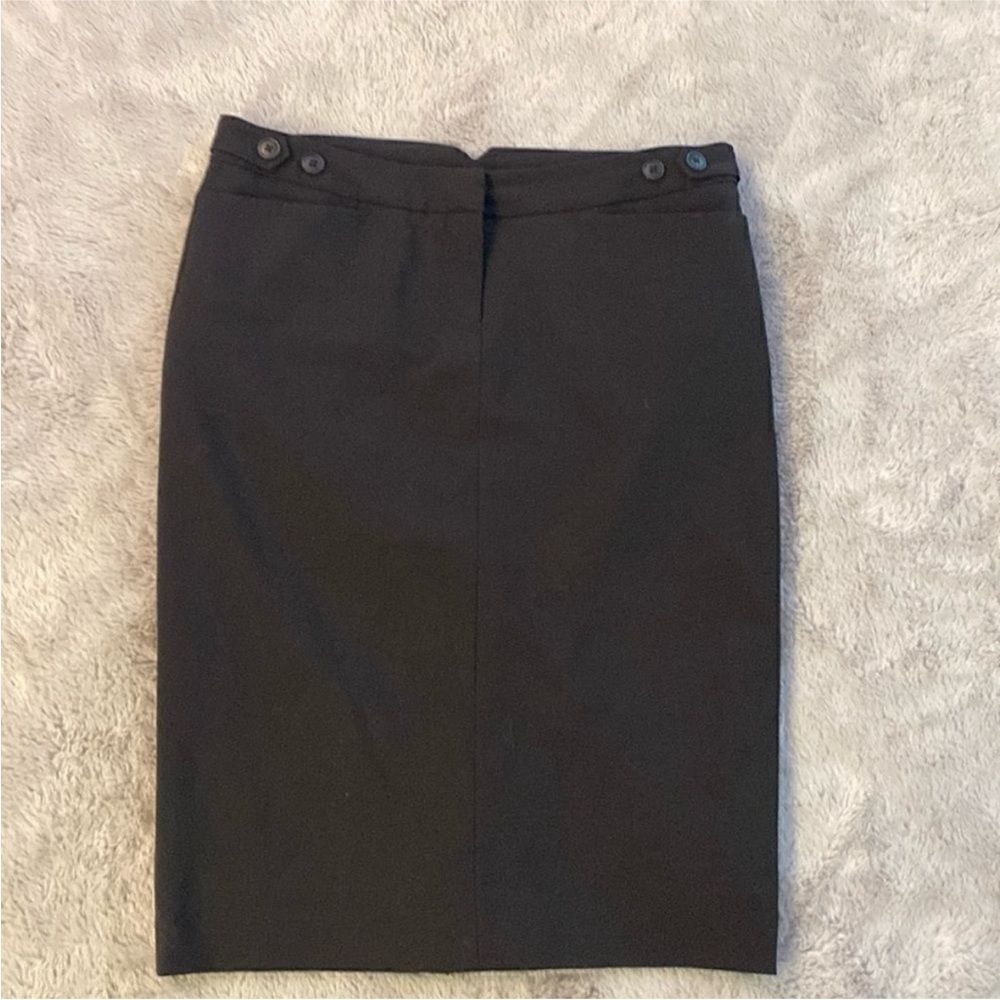 Norma Kamali Black Pencil Skirt with Button Accents, US6